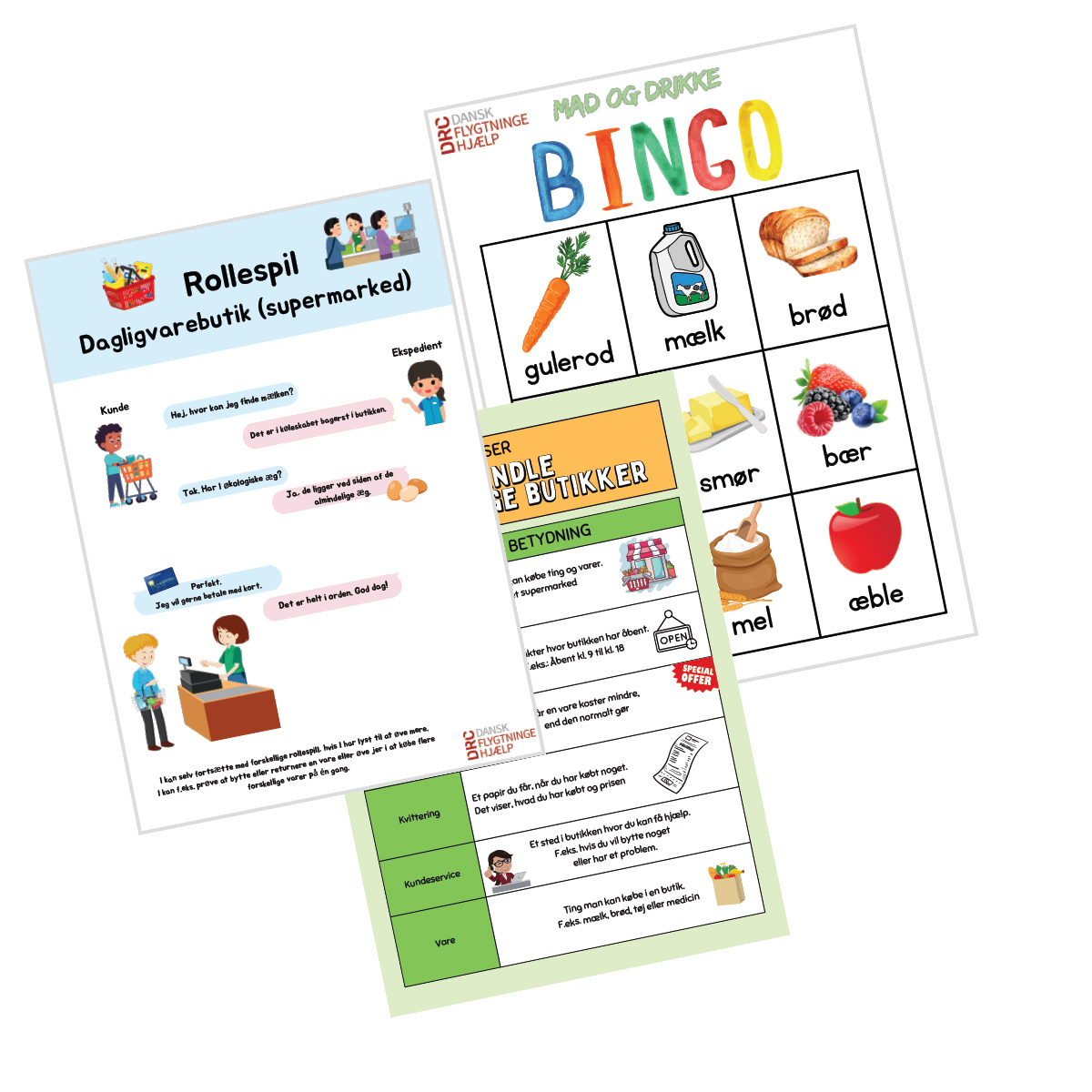 Åbn link til Øvelser til sprogtræning:  At købe ind